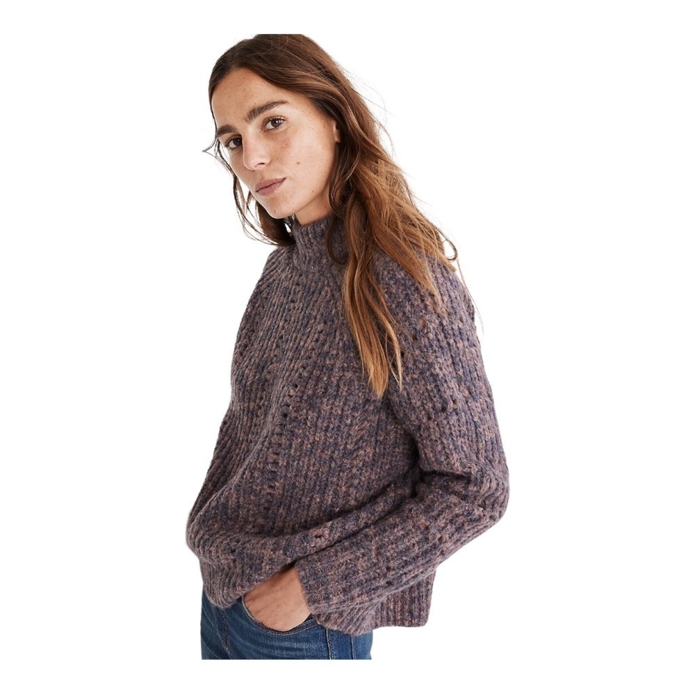 Madewell Pointelle Mockneck Pullover Sweater Size XL - Picture 3 of 15